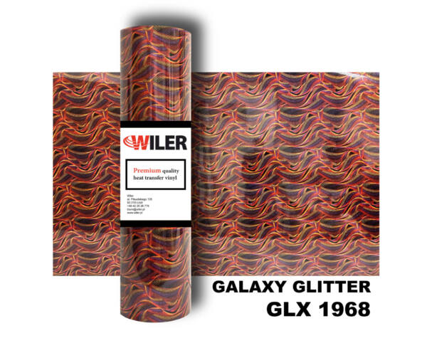 Folia GALAXY GLITTER GLX 1968 - RED WAVE