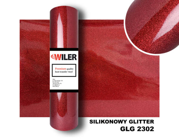 Folia SILIKONOWY GLITTER GLG 2302 - RED