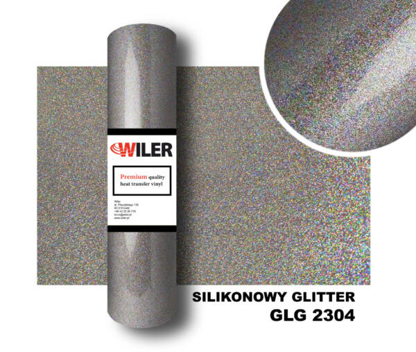 Folia SILIKONOWY GLITTER GLG 2304 - HOLO SILVER