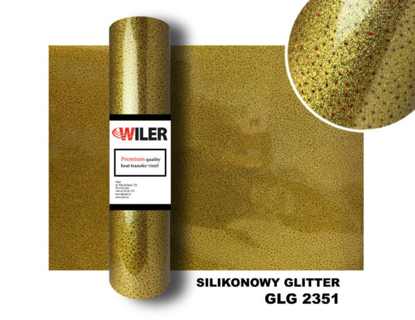 Folia SILIKONOWY GLITTER GLG 2351 - YELLOW STARS