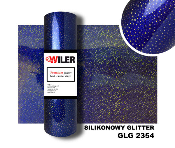 Folia SILIKONOWY GLITTER GLG 2354 - BLUE STARS