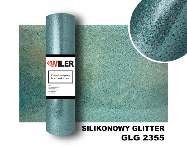 Folia SILIKONOWY GLITTER GLG 2355 - TURQUOISE STARS