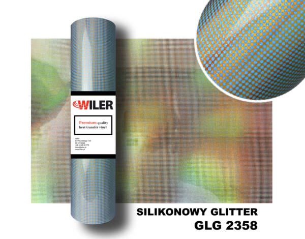 Folia SILIKONOWY GLITTER GLG 2358 - SKY BLUE CIRCLES